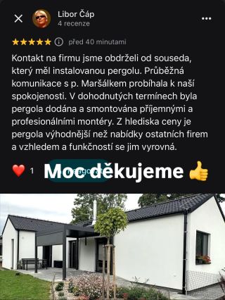 Děkujeme Vám za krásnou referenci 🙏 a hlavně za proaktivitu a skvělý přístup v celé naší spolupráci a interakci. Ať vám...