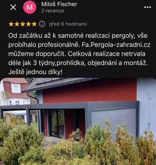 Děkujeme moc za Vaší důvěru a skvělou referenci! www.pergola-zahradní.cz